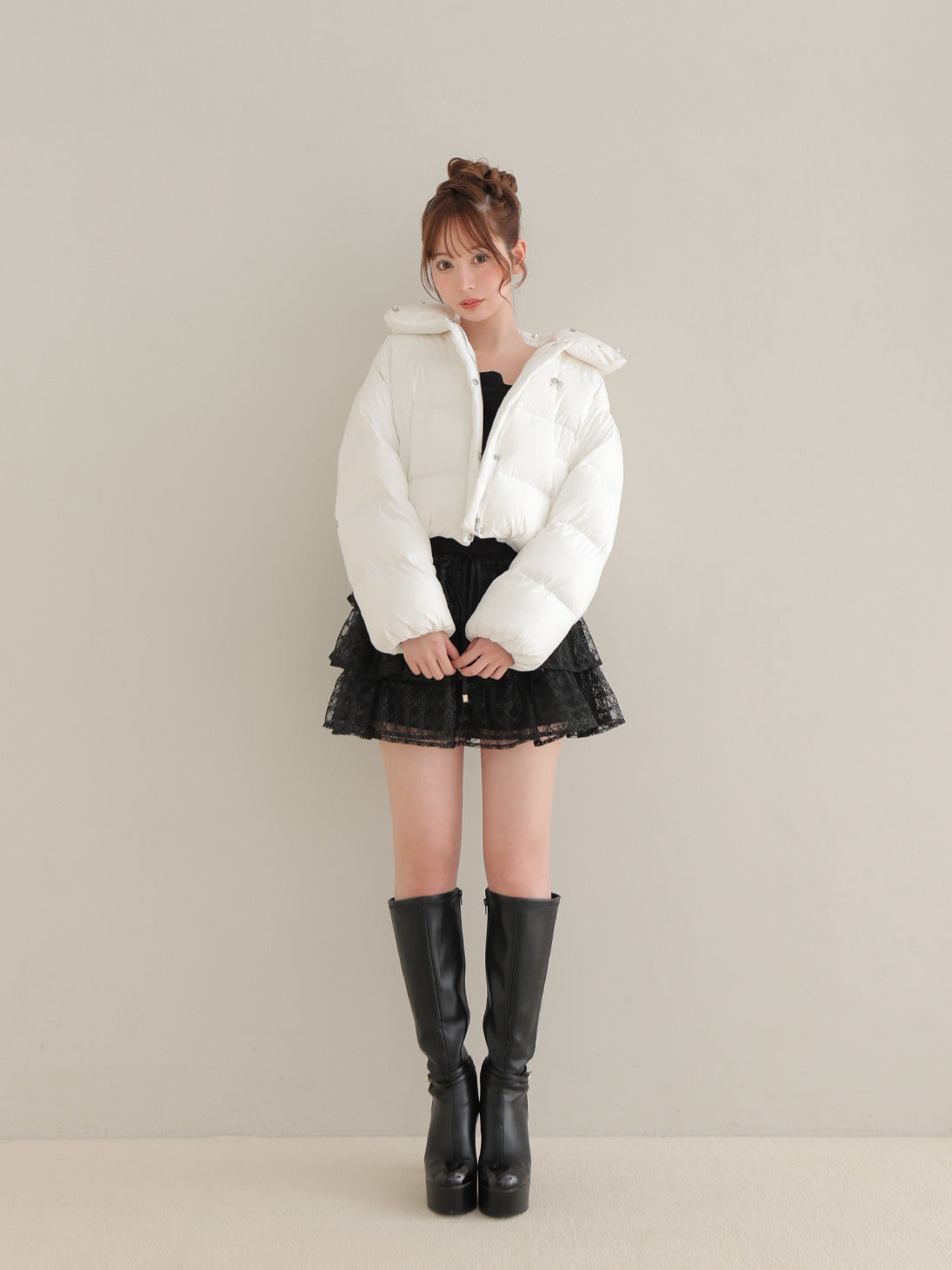 【SALE】Bijou cropped down jacket(eme10815)