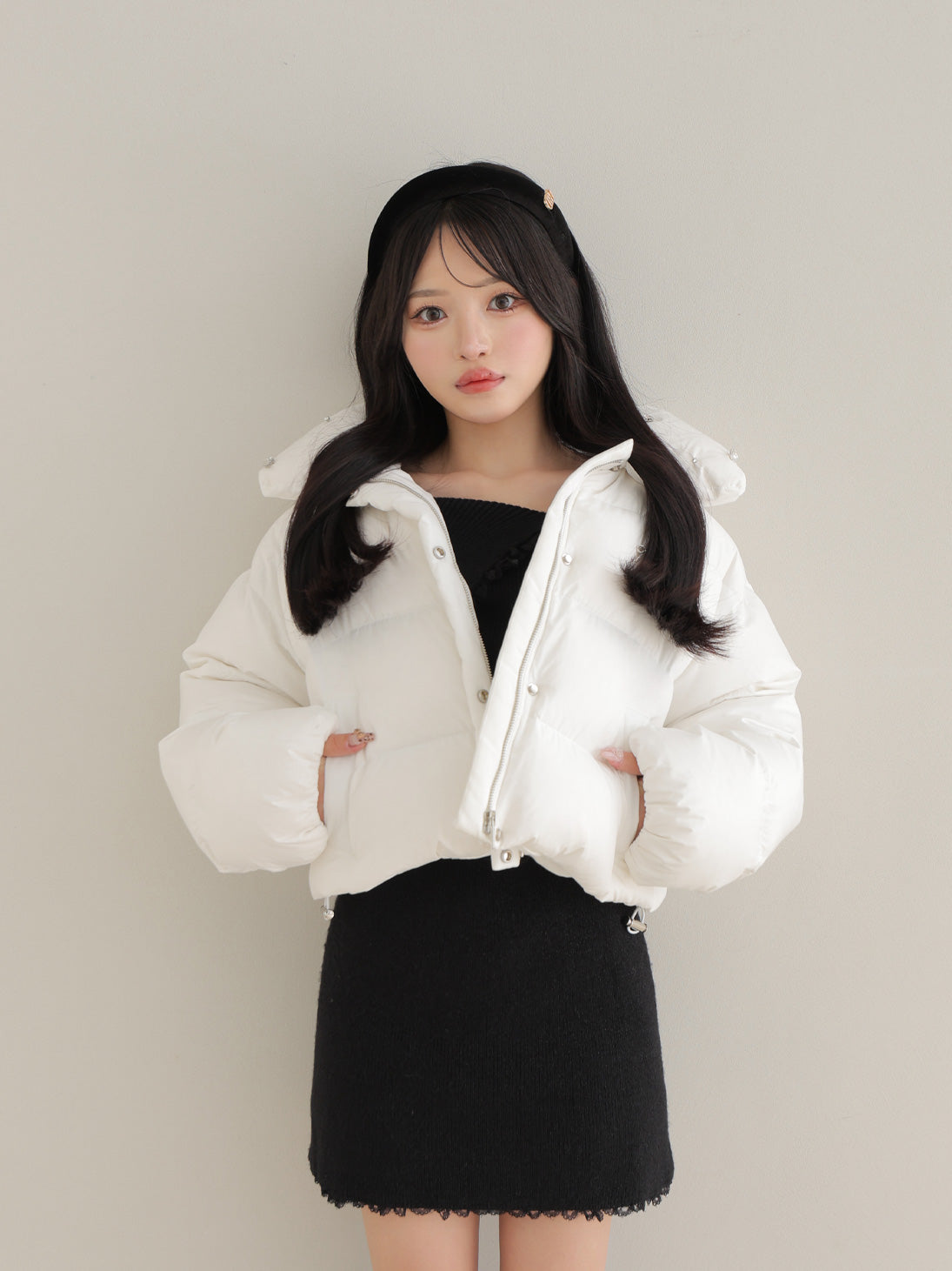 【SALE】Bijou cropped down jacket(eme10815)