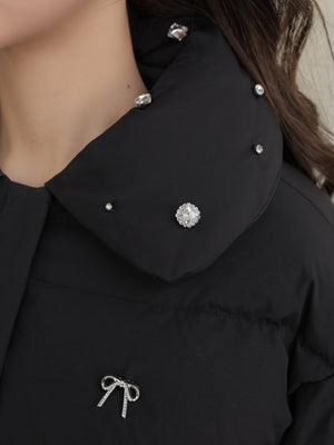 【SALE】Bijou cropped down jacket(eme10815)