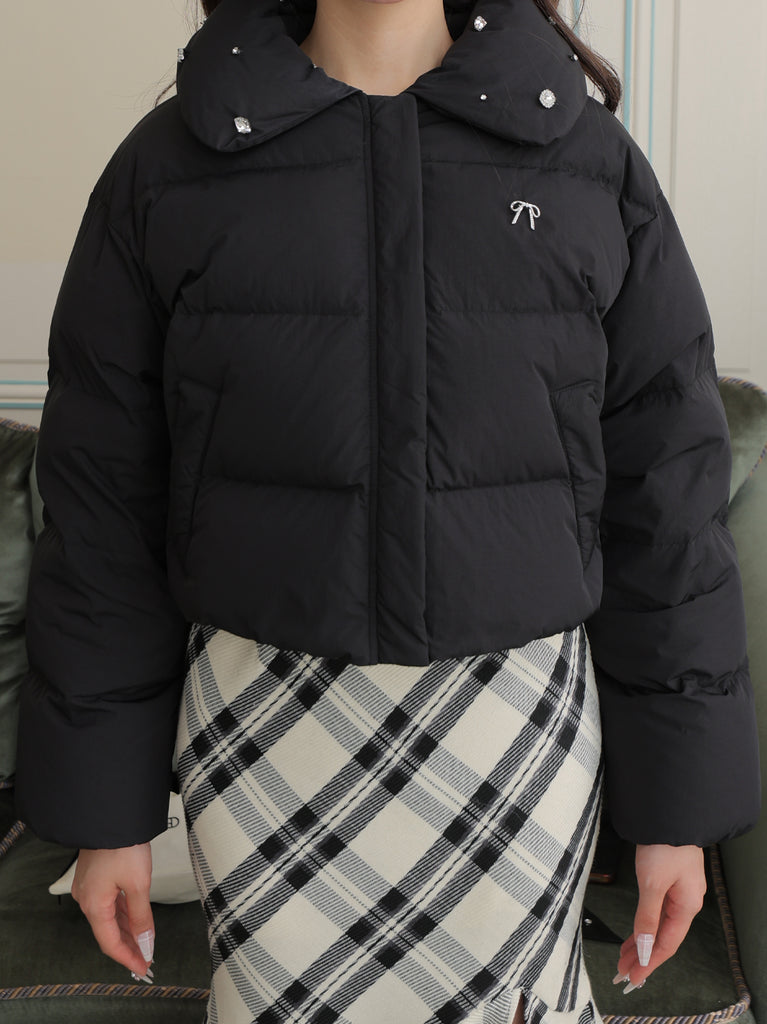 【SALE】Bijou cropped down jacket(eme10815)