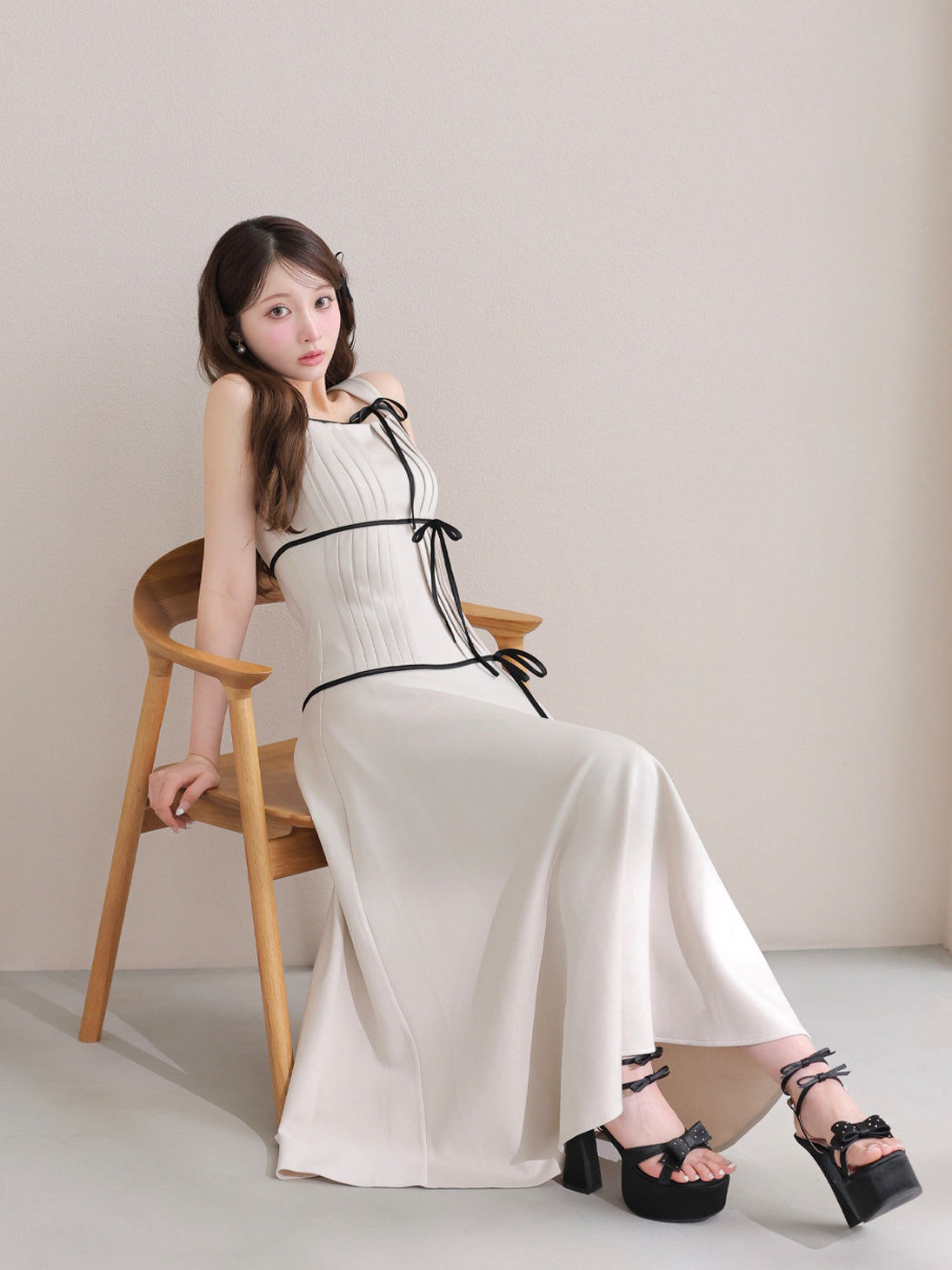 model：160cm　(size：F　color：Beige)