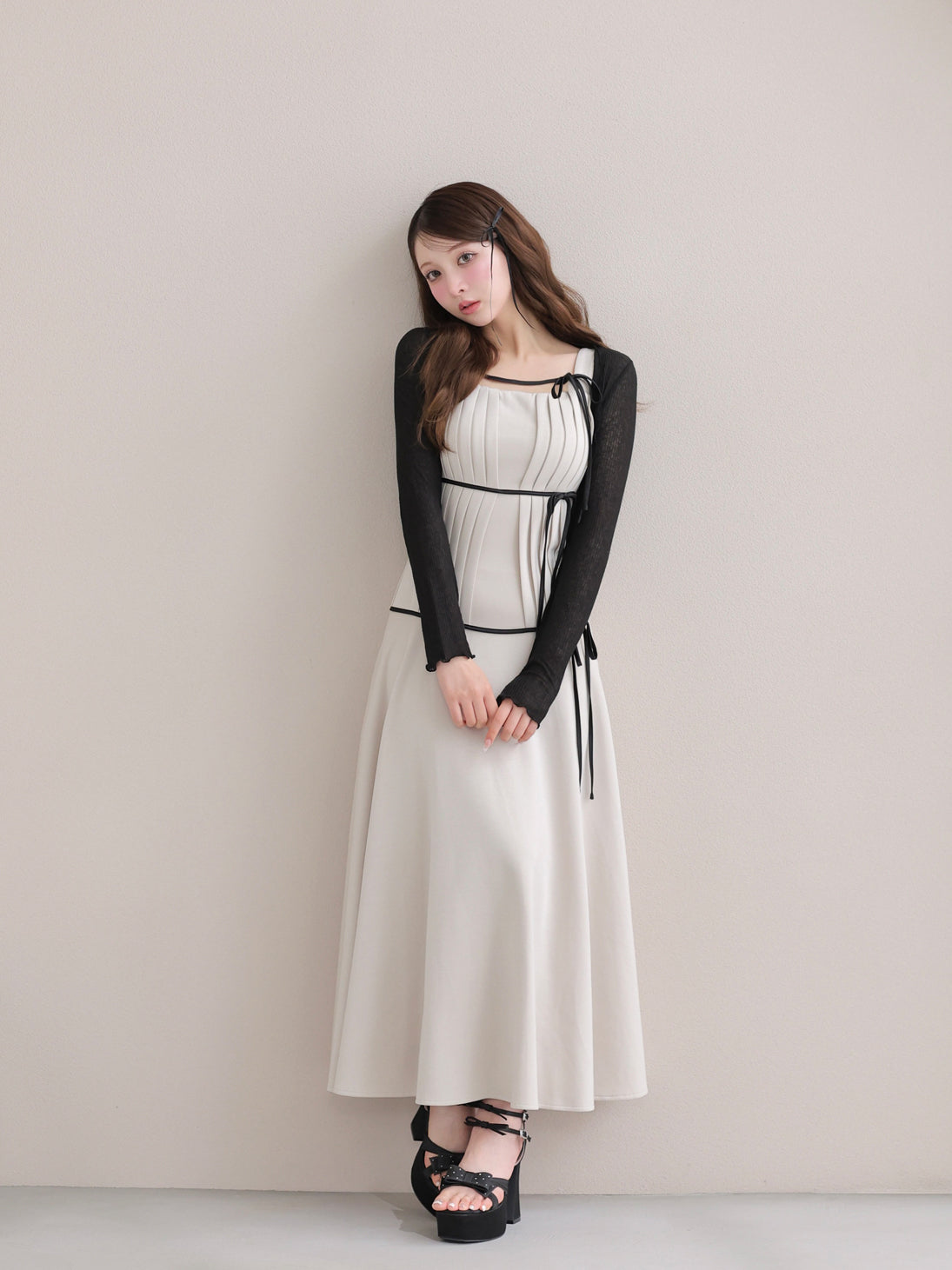 model：160cm　(size：F　color：Beige)
