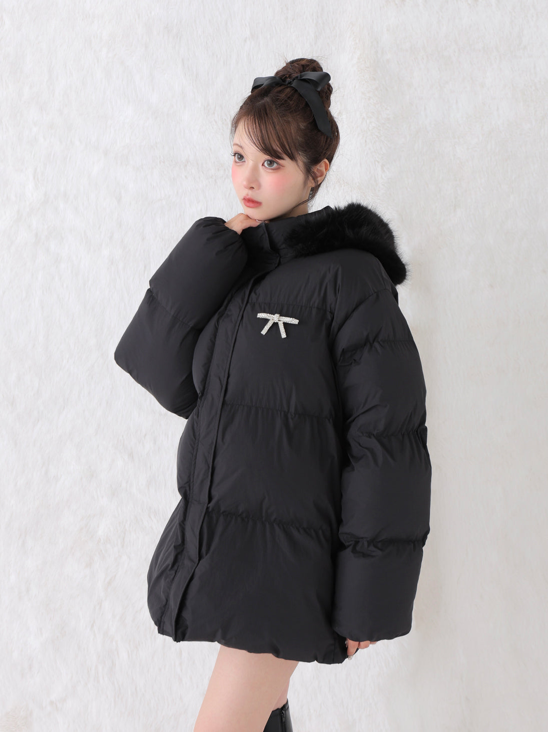 Bijou ribbon down jacket(eme10816) – M me eme