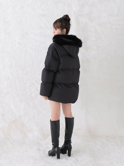 【Pre Order】Bijou ribbon down jacket(eme10816)