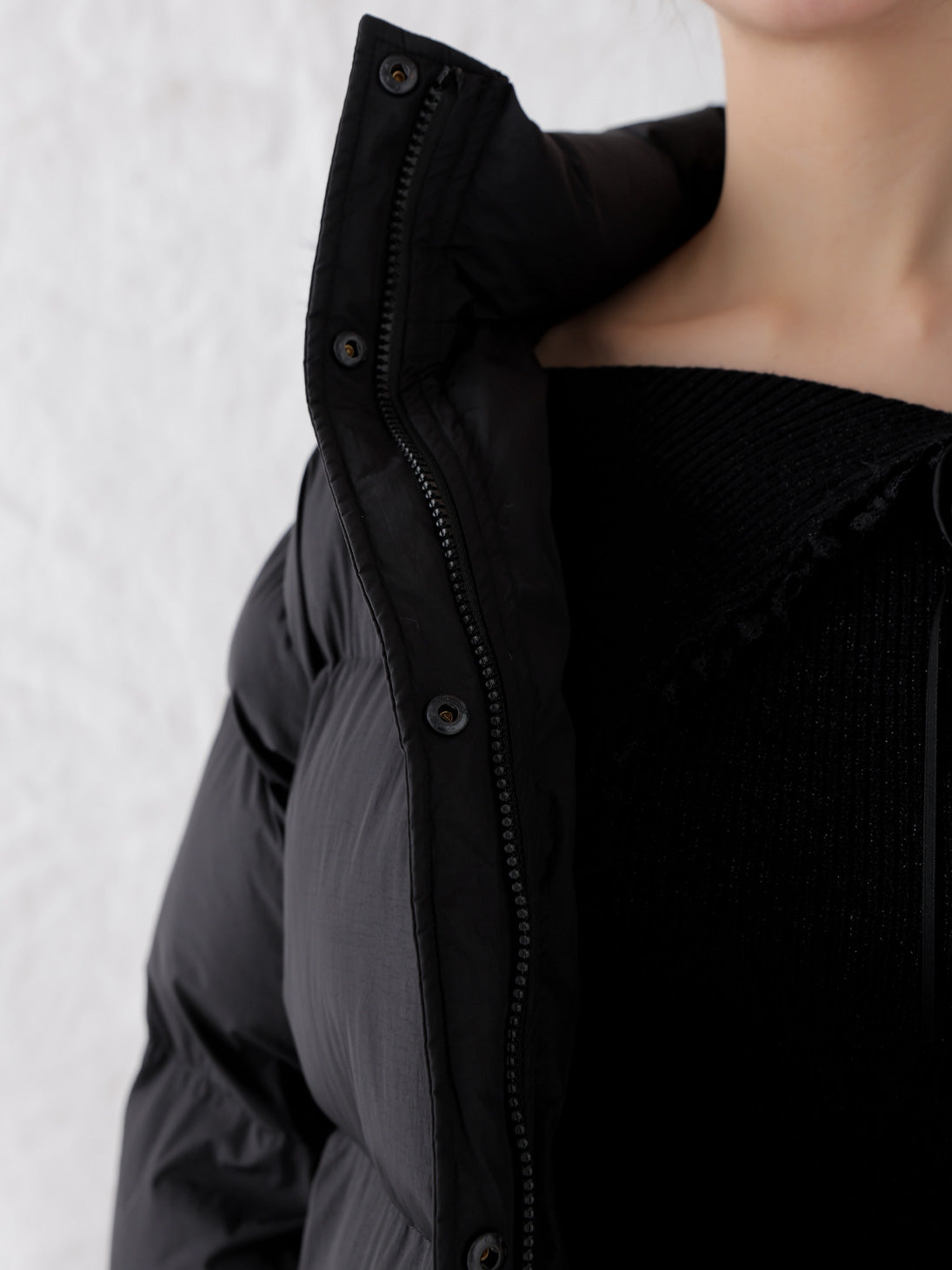 【Pre Order】Bijou ribbon down jacket(eme10816)