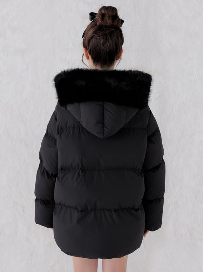 【Pre Order】Bijou ribbon down jacket(eme10816)