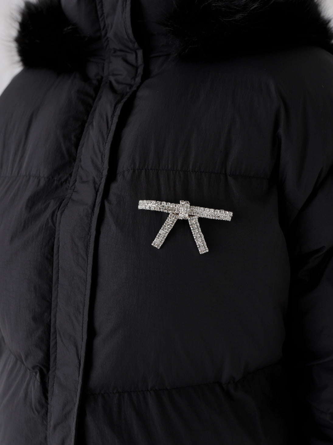 【Pre Order】Bijou ribbon down jacket(eme10816)