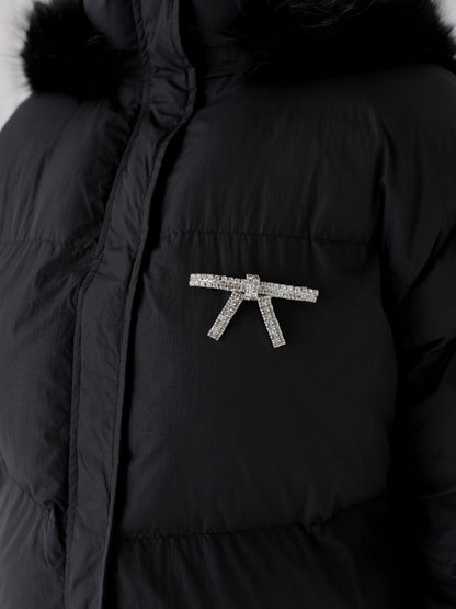 【Pre Order】Bijou ribbon down jacket(eme10816)