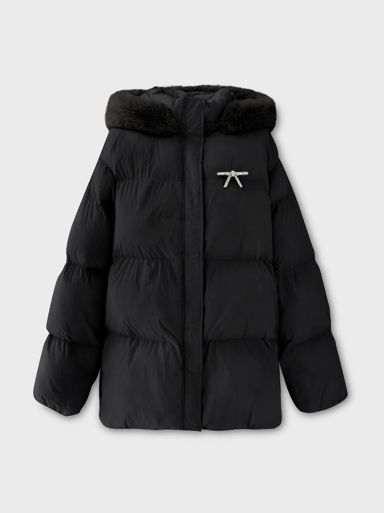 【Pre Order】Bijou ribbon down jacket(eme10816)