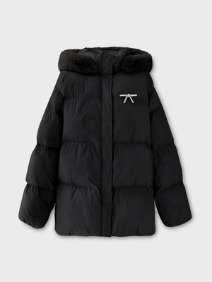 【Pre Order】Bijou ribbon down jacket(eme10816)
