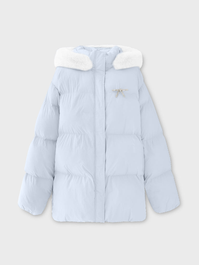 【Pre Order】Bijou ribbon down jacket(eme10816)