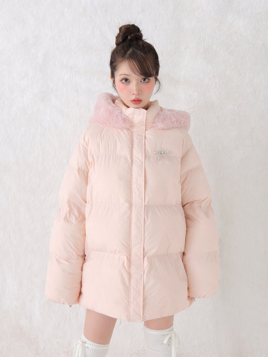 【SALE】Bijou ribbon down jacket(eme10816)