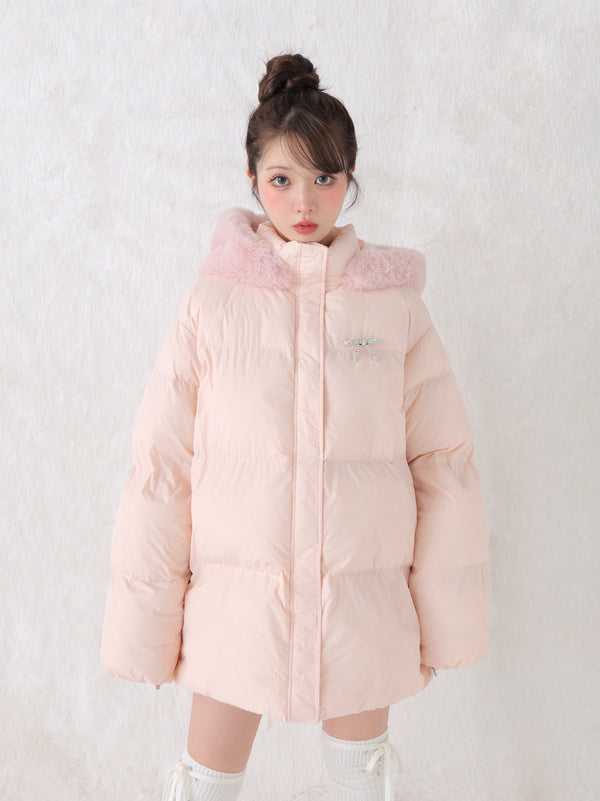 【SALE】Bijou ribbon down jacket(eme10816)