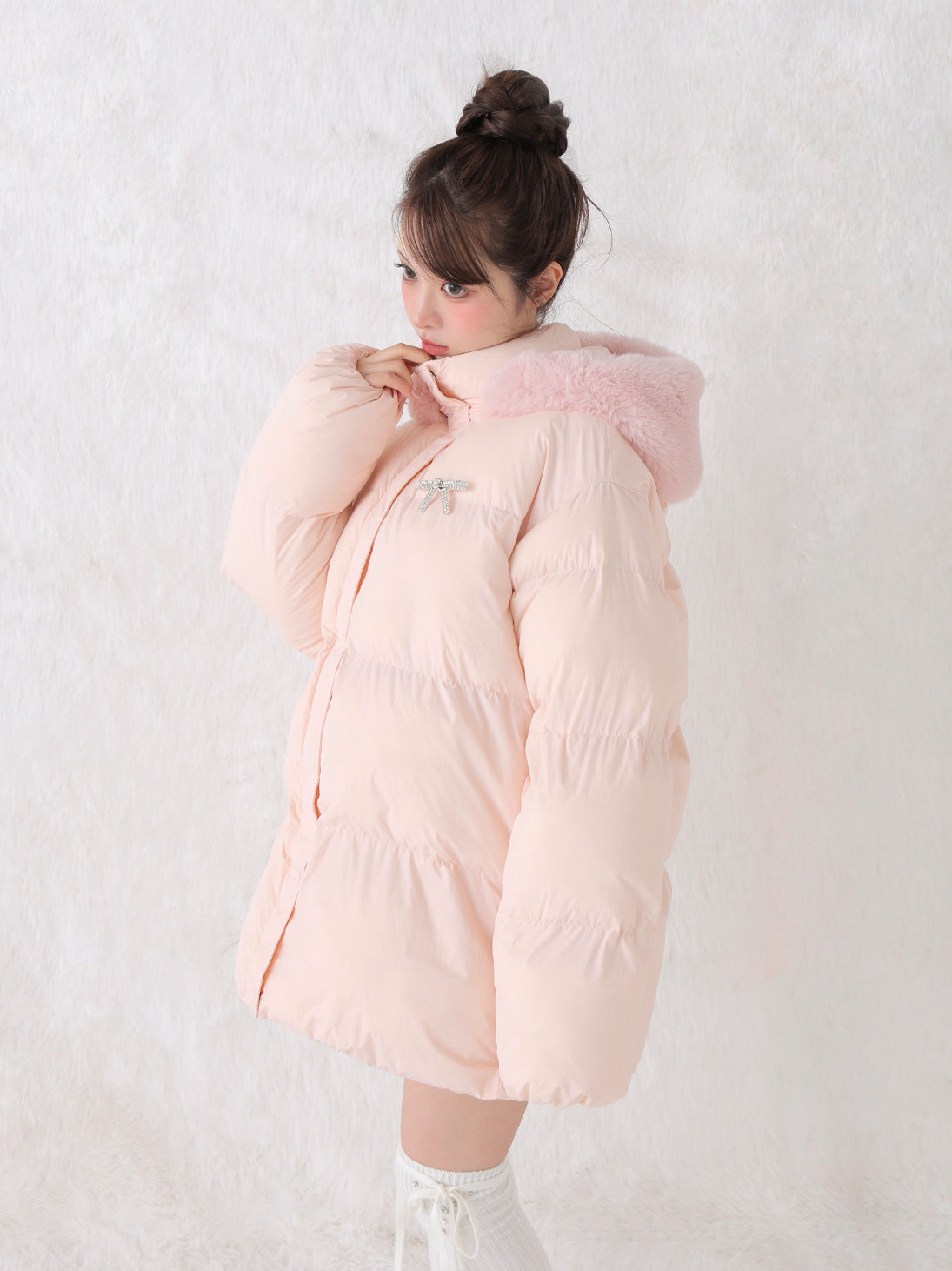 Pre Order】Bijou ribbon down jacket(eme10816) – M me eme