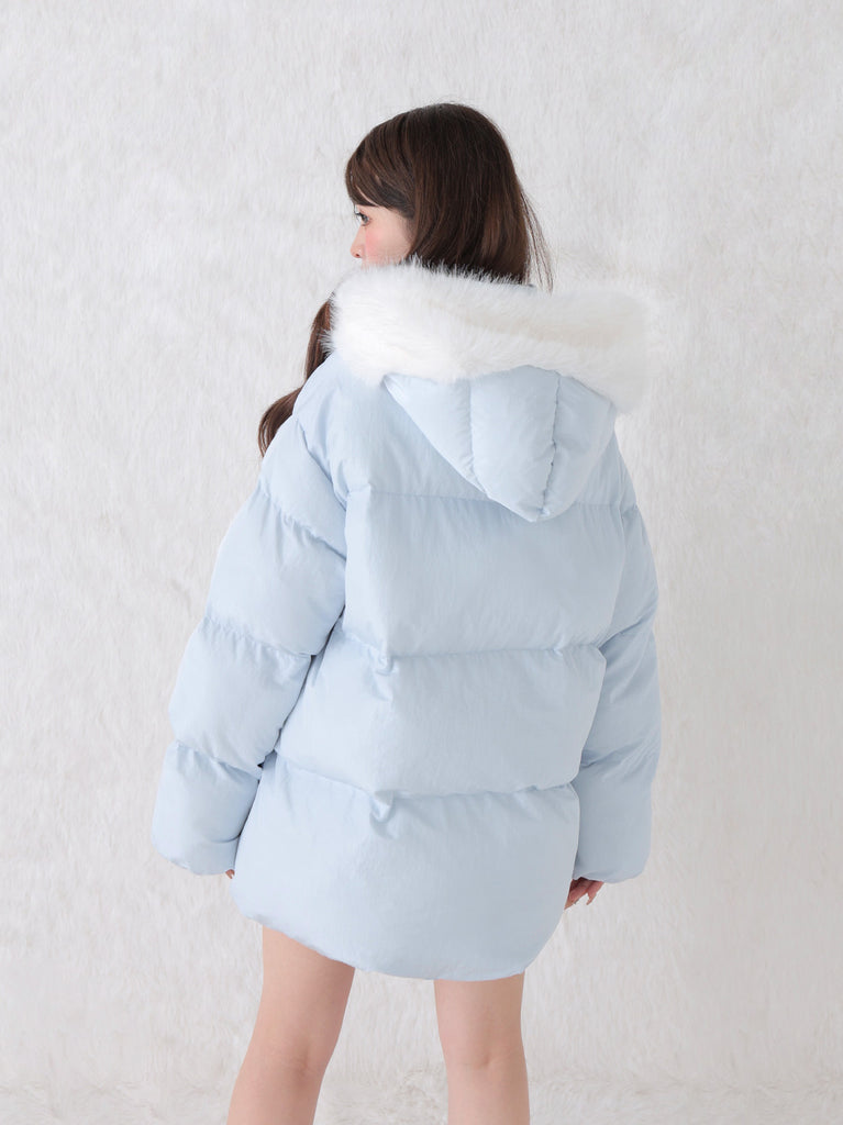 【Pre Order】Bijou ribbon down jacket(eme10816)