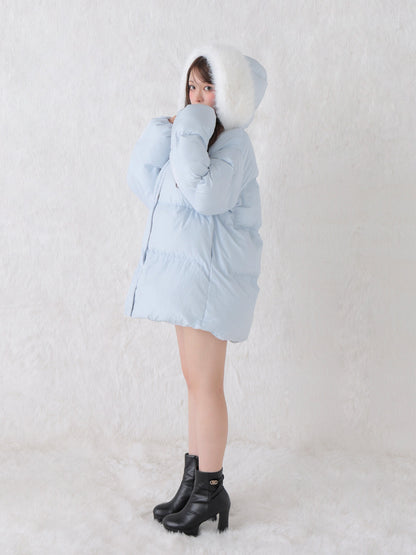 【Pre Order】Bijou ribbon down jacket(eme10816)