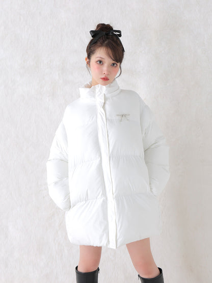 【Pre Order】Bijou ribbon down jacket(eme10816)
