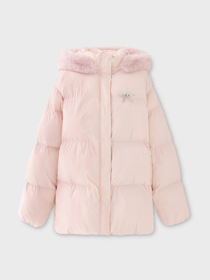 【Pre Order】Bijou ribbon down jacket(eme10816)