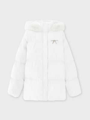 【Pre Order】Bijou ribbon down jacket(eme10816)