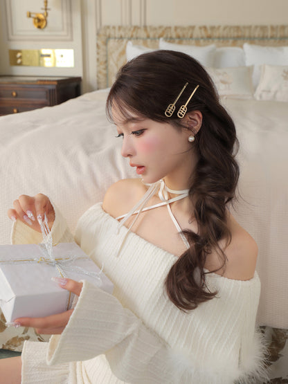 Feather off the shoulder lost mini onepiece(eme10817)