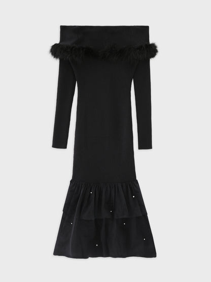 【Pre Order】Feather tulle ribbon mermaid onepiece(eme10819)