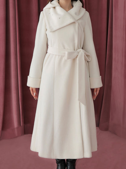 Blanc noir hooded long coat(eme10820)