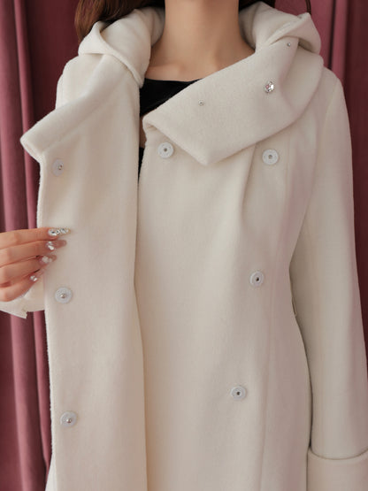 Blanc noir hooded long coat(eme10820)