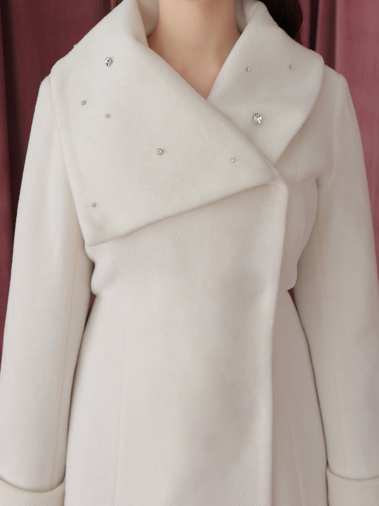 Blanc noir hooded long coat(eme10820)