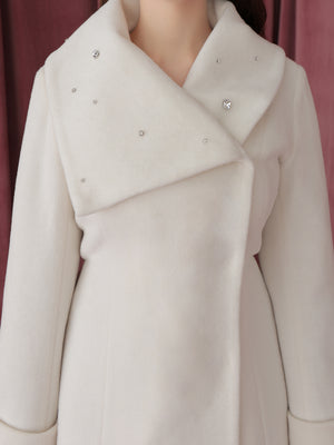 Blanc noir hooded long coat(eme10820)