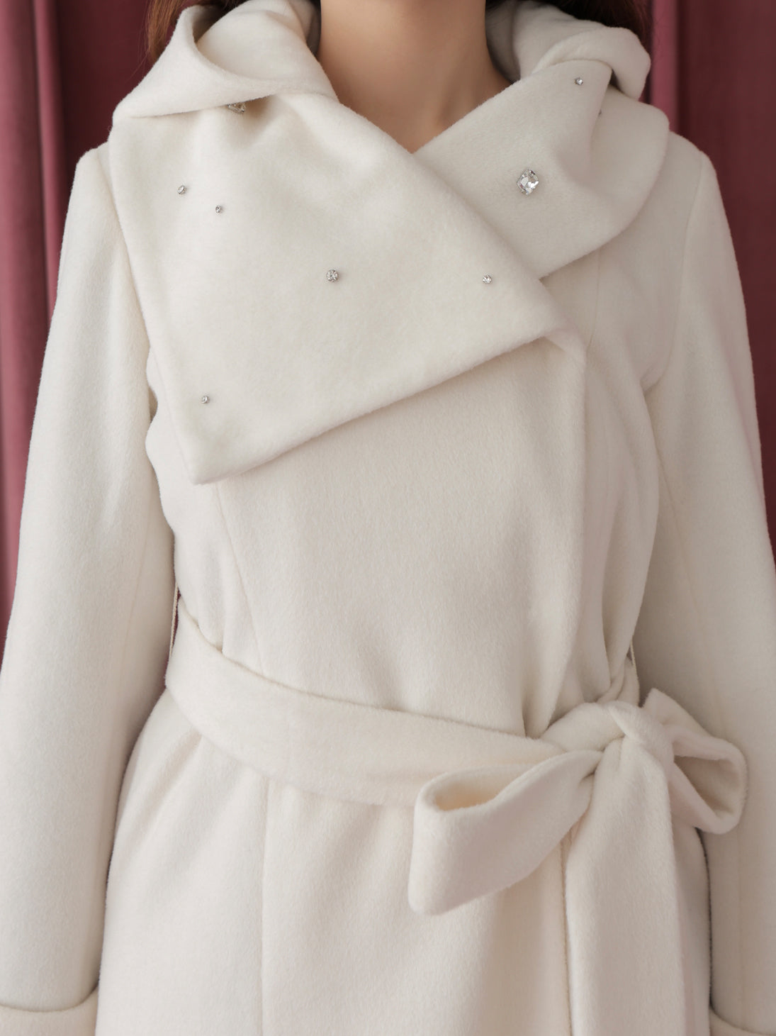 Blanc noir hooded long coat(eme10820)