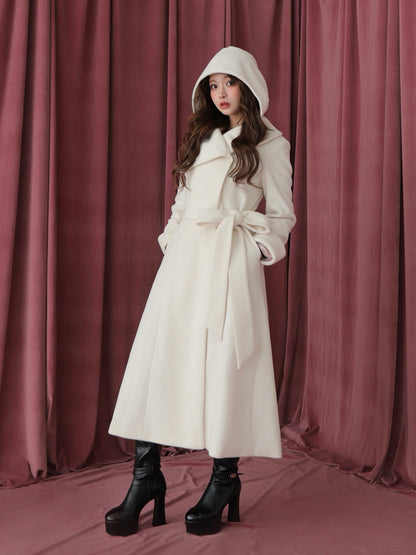 Blanc noir hooded long coat(eme10820)