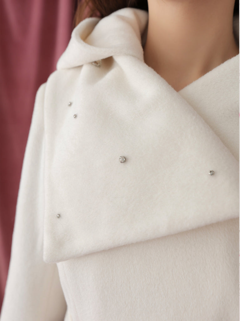 Blanc noir hooded long coat(eme10820)