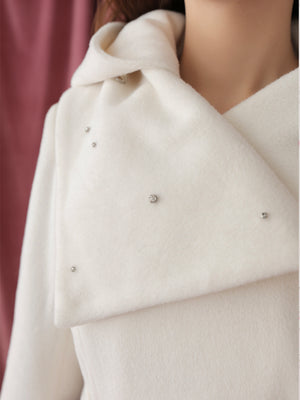 Blanc noir hooded long coat(eme10820)