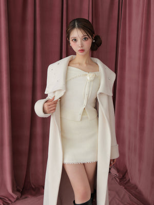 Blanc noir hooded long coat(eme10820)
