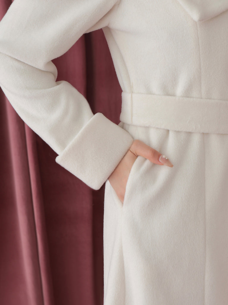 Blanc noir hooded long coat(eme10820)