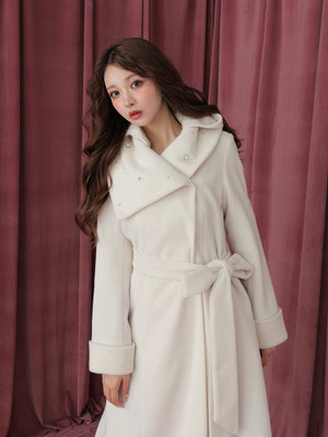 Blanc noir hooded long coat(eme10820)