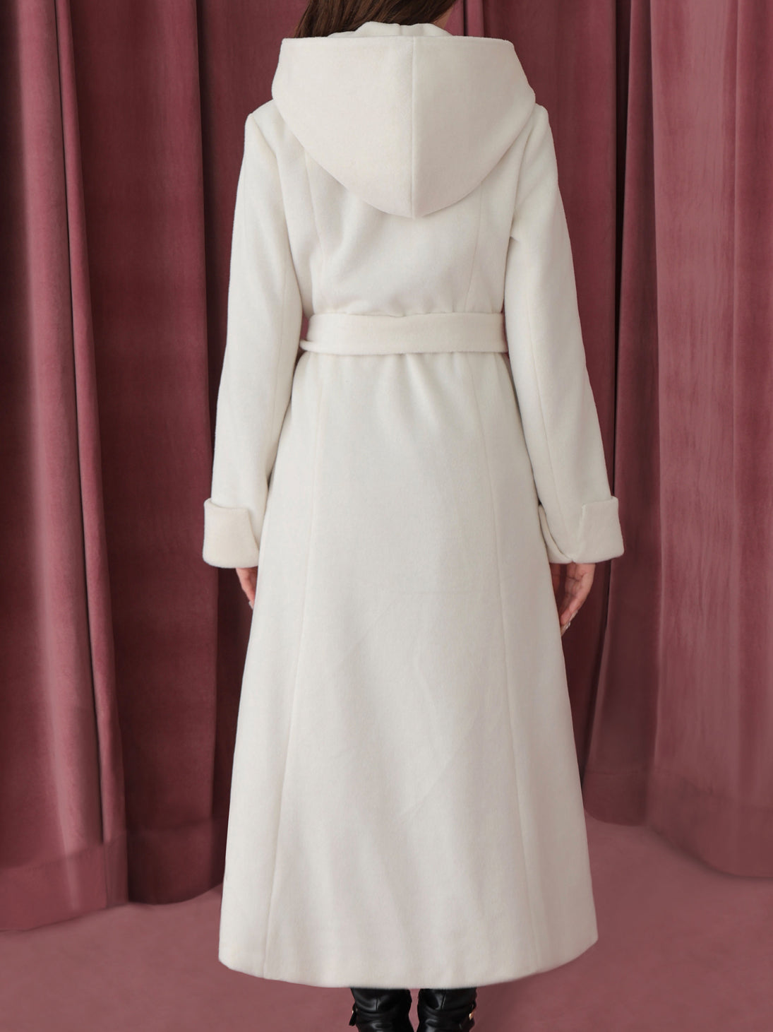 Blanc noir hooded long coat(eme10820) – M me eme