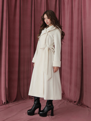 Blanc noir hooded long coat(eme10820)