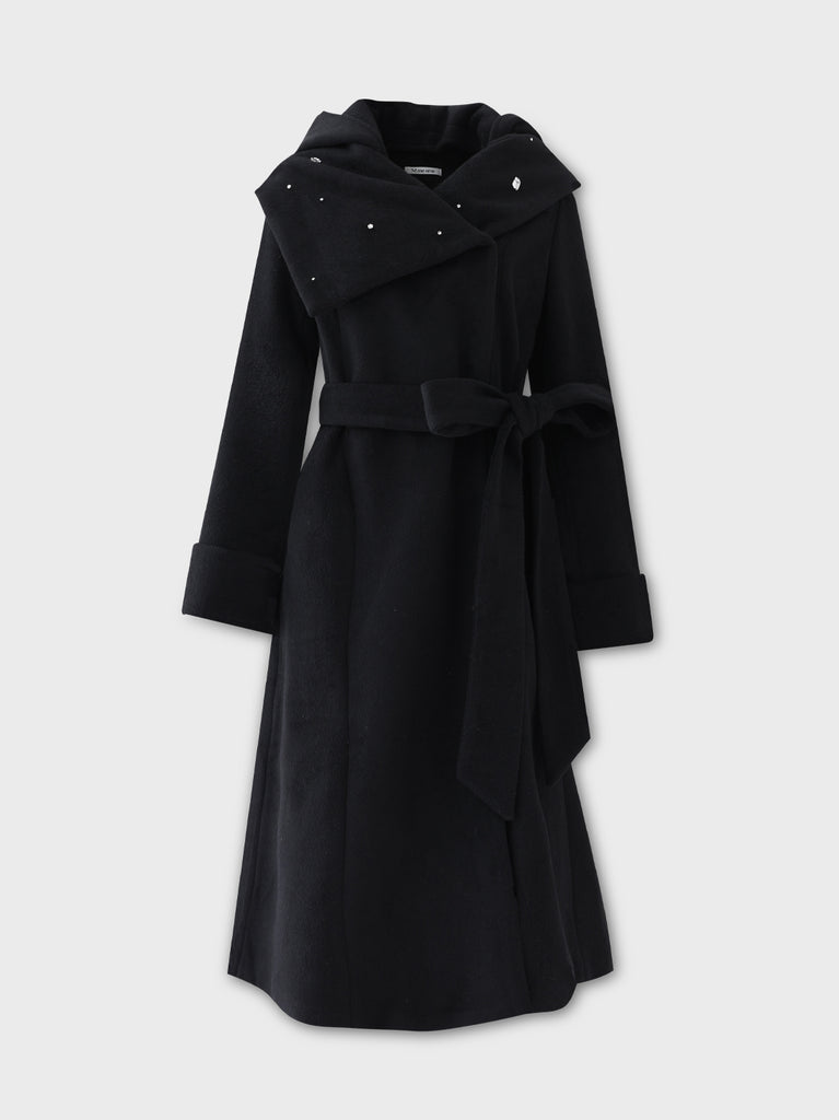 Blanc noir hooded long coat(eme10820)