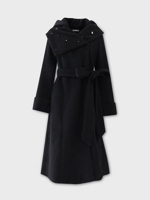 Blanc noir hooded long coat(eme10820)