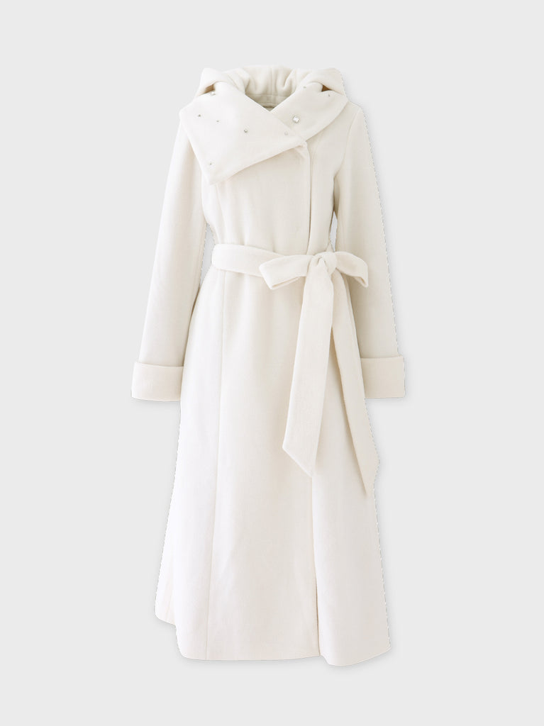 Blanc noir hooded long coat(eme10820)