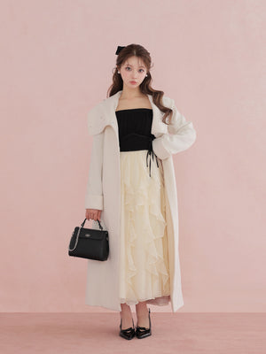 Ruffle frill chiffon docking onepiece(eme10769)