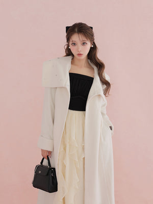 Ruffle frill chiffon docking onepiece(eme10769)