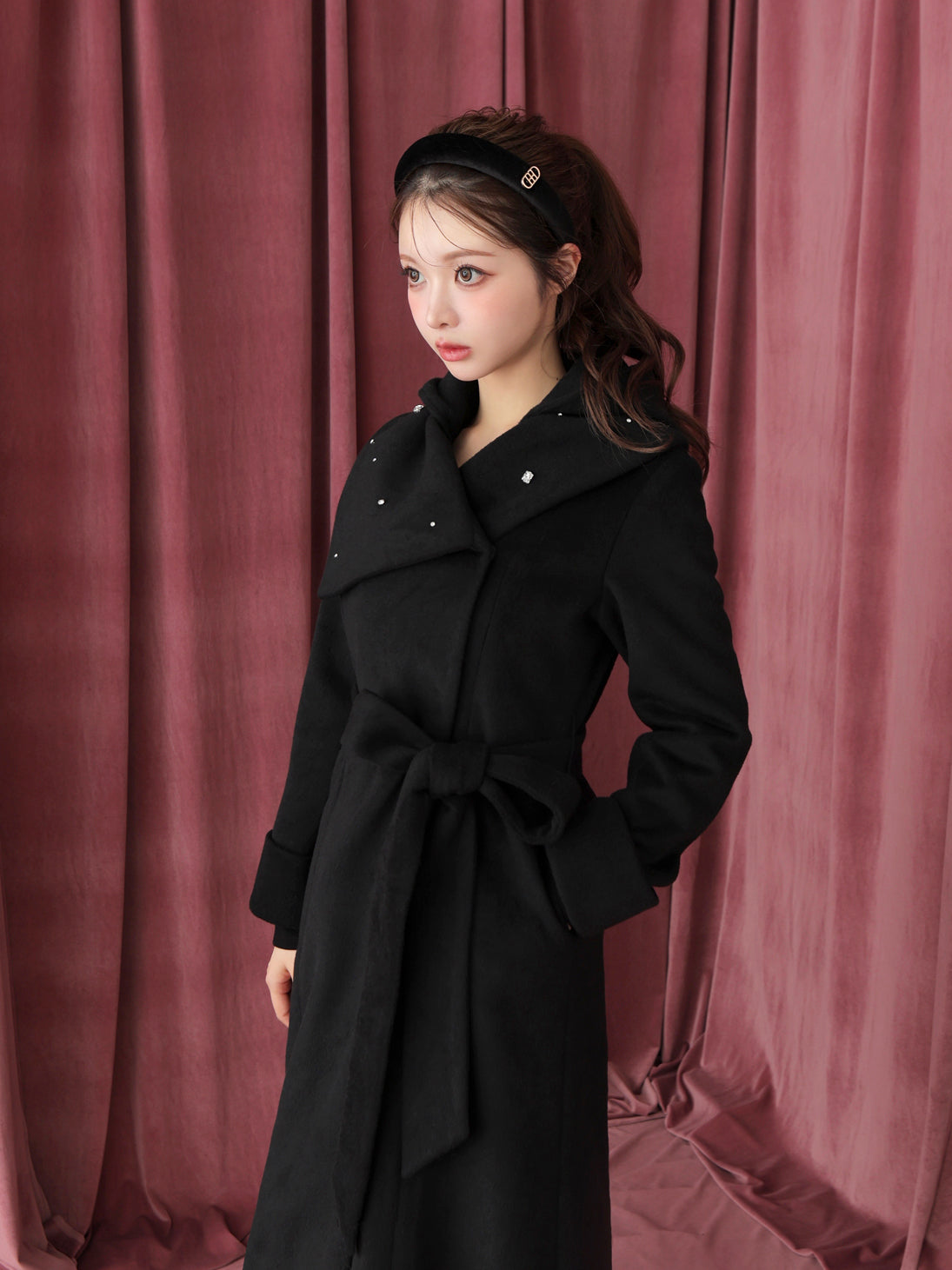 model：160cm　(size：F　color：Black)