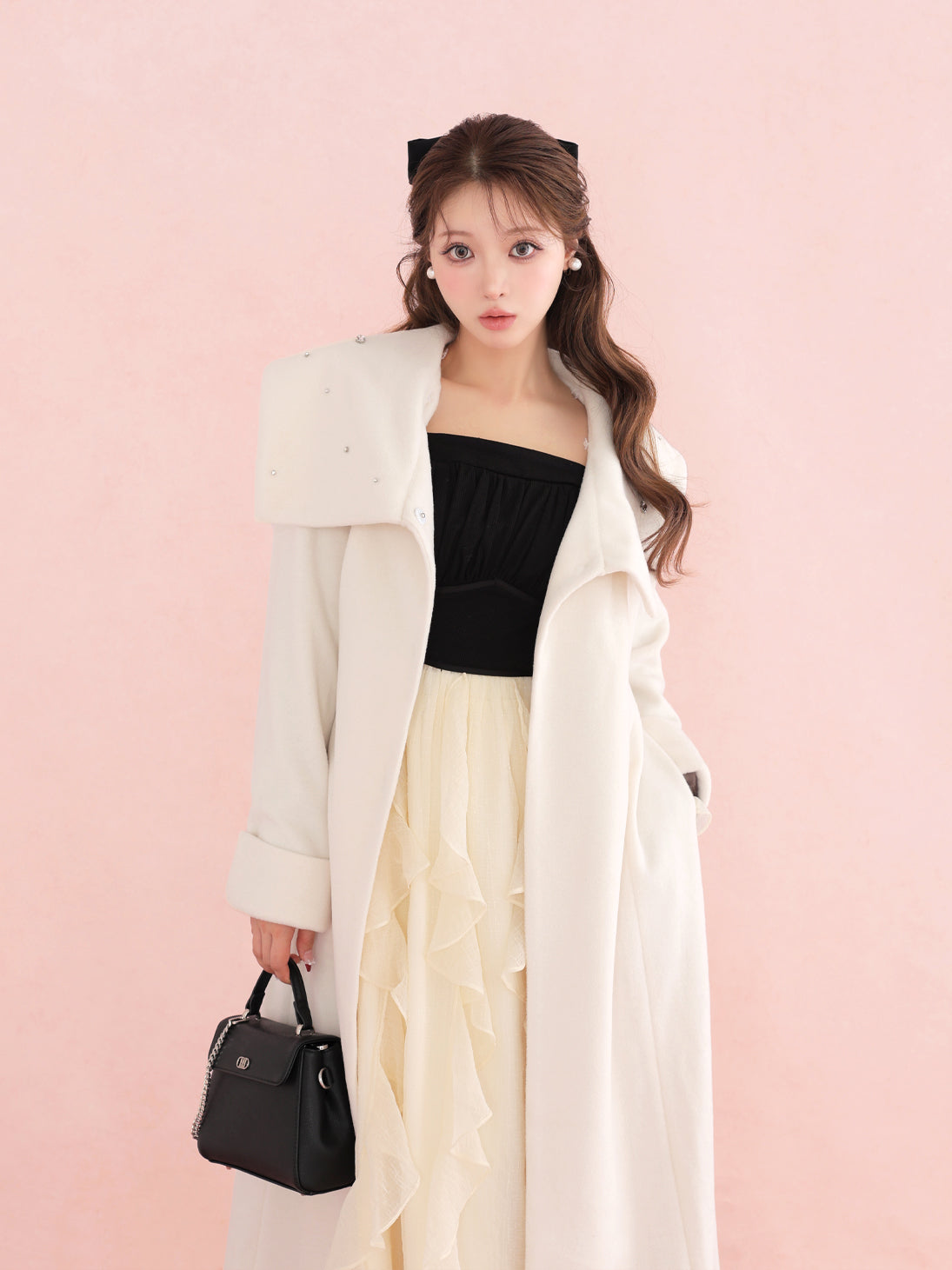 model：160cm　(size：F　color：White)