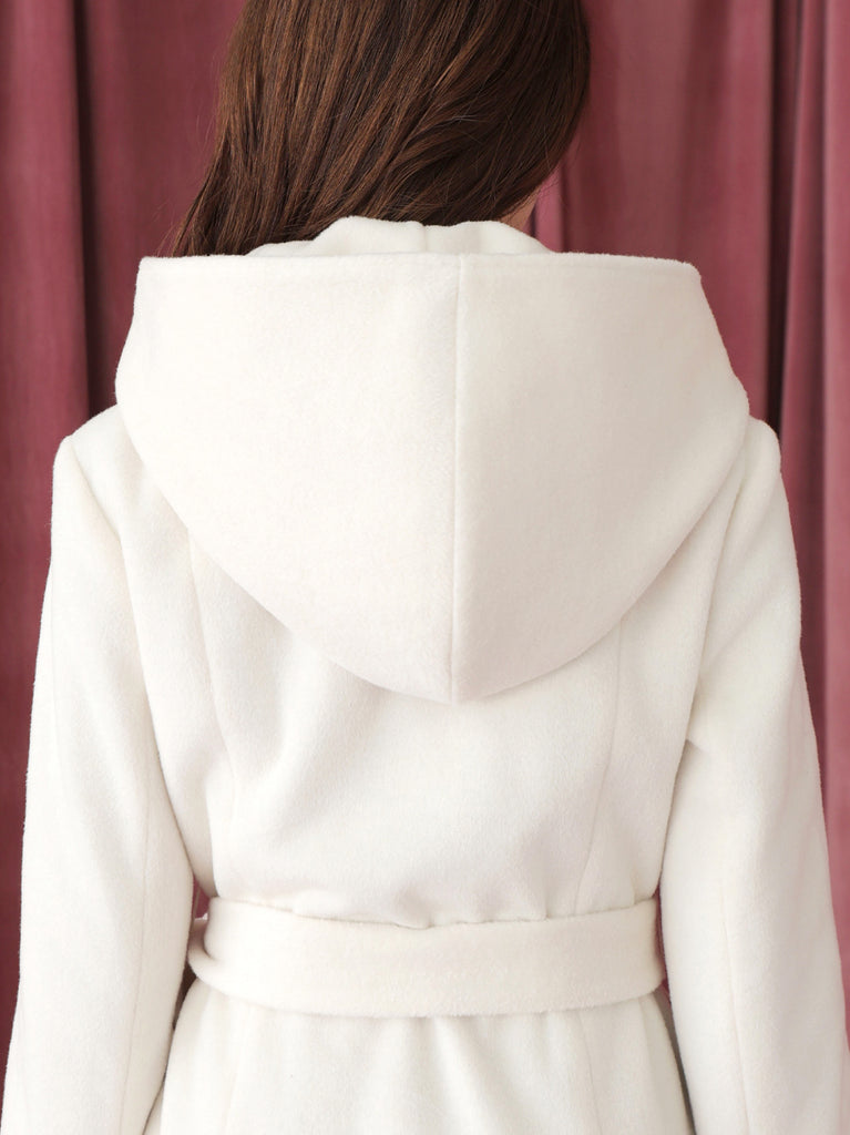 Blanc noir hooded long coat (eme10820)