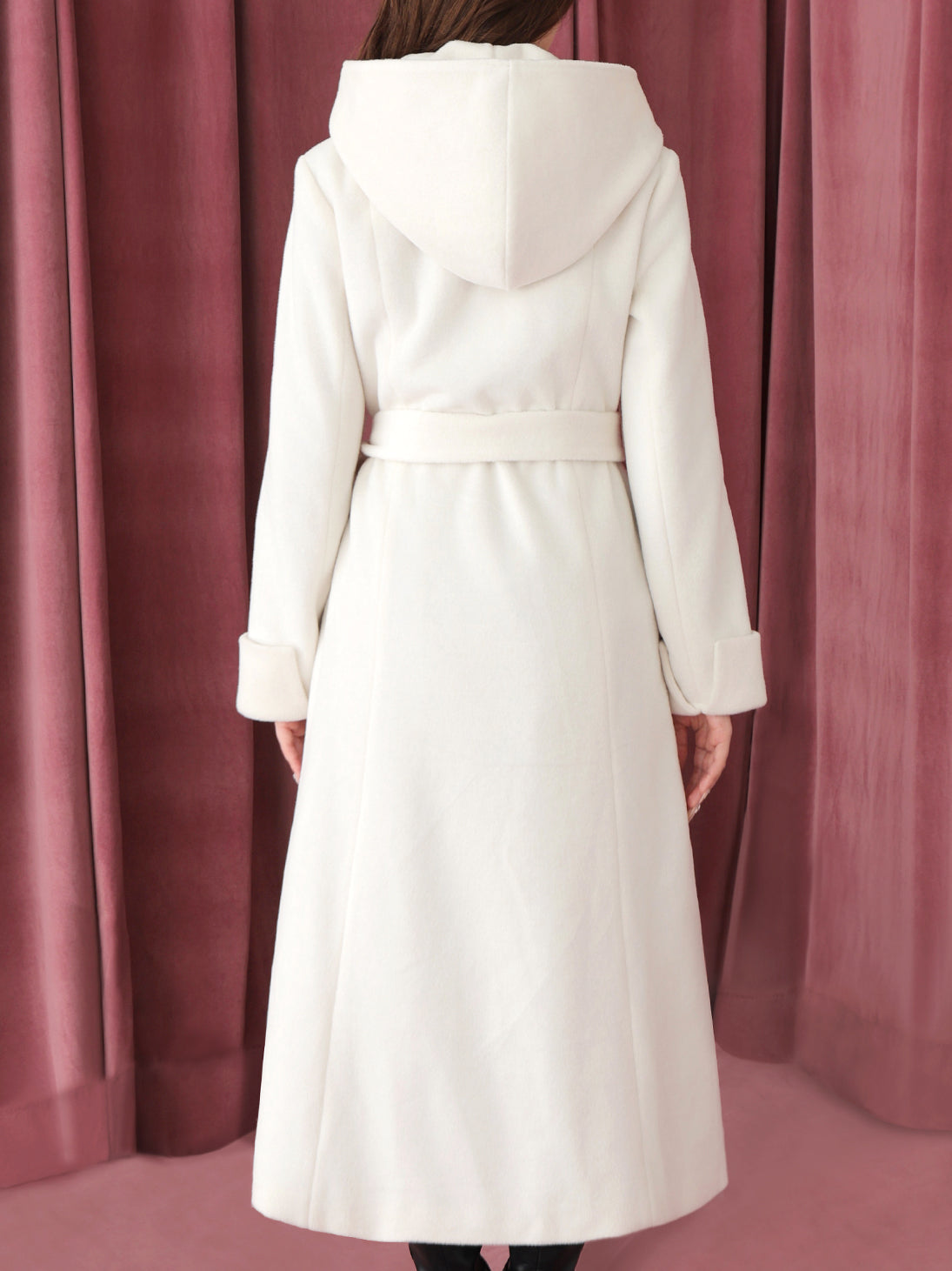 Blanc noir hooded long coat (eme10820)