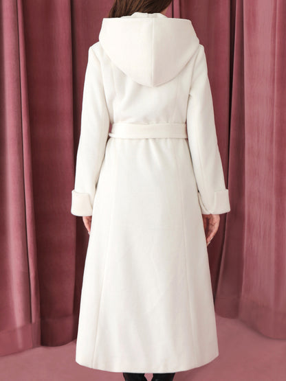 Blanc noir hooded long coat (eme10820)