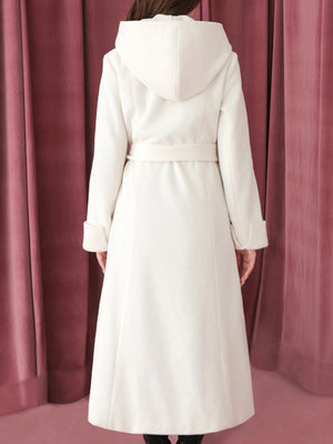 Blanc noir hooded long coat (eme10820)