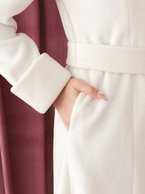 Blanc noir hooded long coat (eme10820)